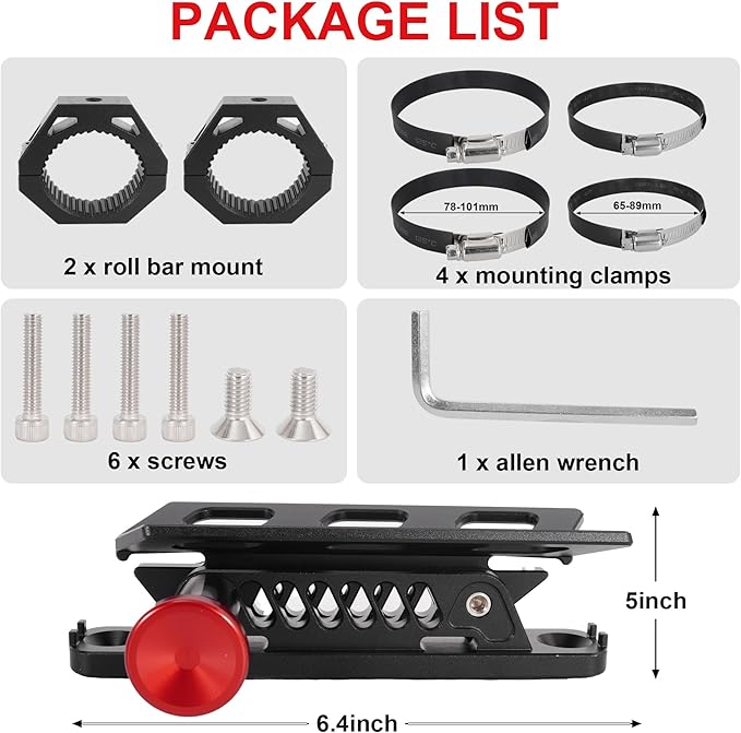 UTV Fire Extinguisher Mount Bracket, Quick Release Fire Extinguisher Mount Holder for Jeep, Offroad Car, UTV Accessories (B)