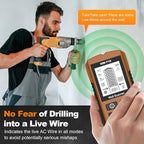 Stud Finder Wall Scanner 5-in-1 Upgraded Chip FOGZUVR - Wall Detector Detect Wood/Metal/AC Wire/Pipe, Wire finder LCD Display & Audio Alarm for Edge/Center Precision, Maple Brown(Without 9V Batteries)