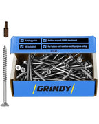 #8 x 1 5/8’’ Stainless Steel Wood Screws by Grindy (200pack/1.1LBS) – Self-Drilling Deck Screws I Rust Resistant I Quick Drive & Fast Grip I for Cabinet, Furniture & Other Projects I Bit Included