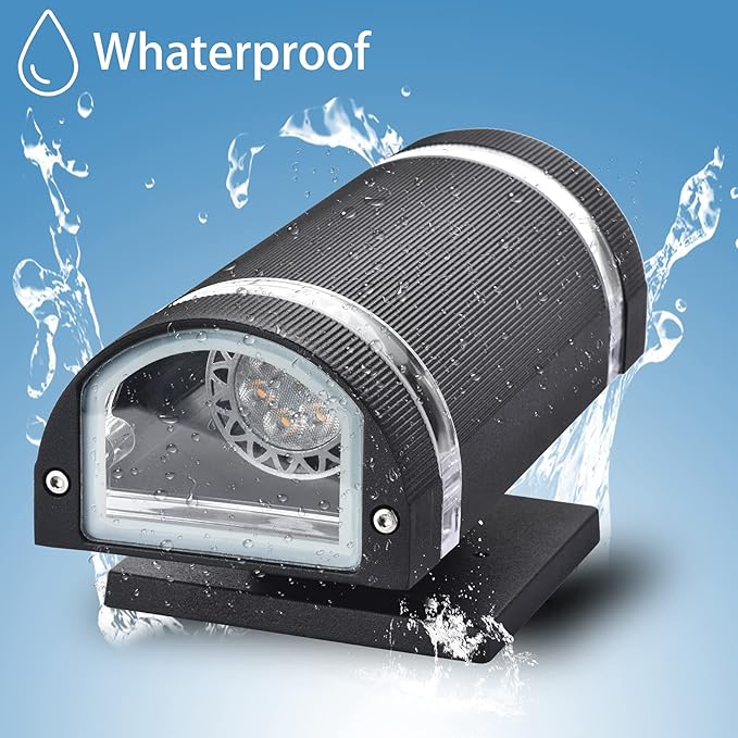 Porch Lights Outdoor Dusk to Dawn, Aluminum Outdoor Wall Light Fixture 6000K, Waterproof Wall Lamp Up and Down Lights Exterior Sconce Wall Lighting Fixture for House Doorway, ETL Listed