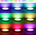 CLOUDY BAY [4 Pack] 8 inch Smart WiFi LED Recessed Lights,20W RGBCW Color Changing Recessed Lighting,Compatible with Alexa and Google Home Assistant,No Hub Required,2700K-6500K,CRI90+ Wet Location