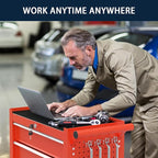 5-Drawer Metal Rolling Tool Chest with Wheels,Tool Storage Cabinet with Locking System，Toolbox with Wheels for Garage, Warehouse, Workshop, Repair Shop (Red, 5-Drawer)