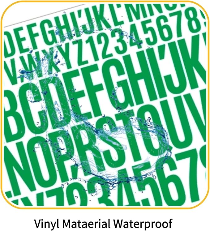 10 Sheets 780 Pcs Vinyl Letter & Number Stickers - Waterproof, Self-Adhesive for Mailbox, Door, Windows, Cars, Boats, Addressr (Green, 1in&2in)