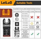 LEILUO 50 Pcs Multitool Blades Japanese Teeth Fast Cutting Oscillating Tool Blades CRV Material Oscillating Saw Blades Universal Accessories with Storage Bag Fit DeWalt Milwaukee Makita and More