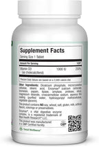 Maxi-Health Vitamin D3 1000 IU - for Healthy Muscle Function, Bone Health and Immune Support – 360 Tablets – Best Kosher Supplement for Adults