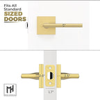Mega Handles Prime Privacy Lever Door Handle for Hallway, Closet and Bathroom, Keyless Reversible Design Door Levers, Fits All Standard Door Sizes, Covered Screws Included - Satin Brass (1 Pack), 5"