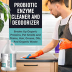 Multi-Purpose Probiotic Enzyme Cleaner, Made in USA - Pet Stain and Odor Remover - Concentrated - Professional & Home Strength Drains, Floors, Bathrooms, Toilets Trash Can, (1 gallon, Fresh fragrance)