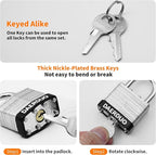 24 Pack 40 mm (1-9/16") Keyed Alike Laminated Padlocks with 48 Keys, Hardened Steel Short Shackle, Heavy-Duty Locks for Gym Lockers, Toolboxes, School Lockers, and Hasp Latches