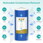 SimPure 10" x 4.5" Carbon and KDF Filters, Whole House KDF/GAC Water Filter Cartridge Replacement for DB10C-2KDF, DB10P (2 Pack)