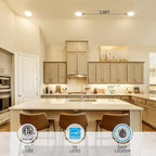 TORCHSTAR 8 Inch Ultra-Thin LED Recessed Ceiling Light with Junction Box, 3000K Warm White, 18W High Brightness Dimmable Slim Canless Wafer Downlight, ETL & ES, Pack of 6