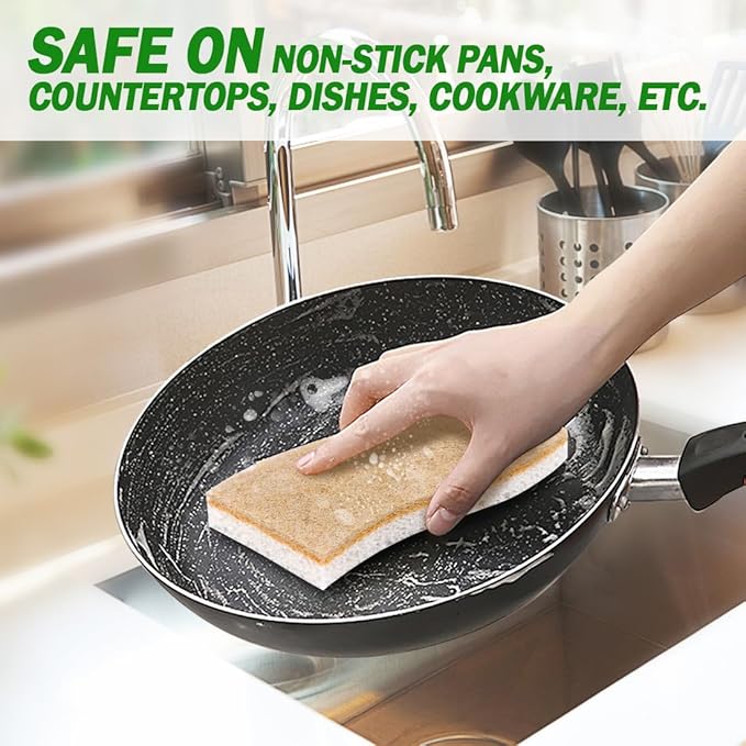 AIDEA XL Sponges Kitchen, 12Count, Non-Scratch Dish Sponges, Large Natural Sponge for Non Stick Cookware, Cellulose Cleaning Sponge for Dishes, Bathroom, Household