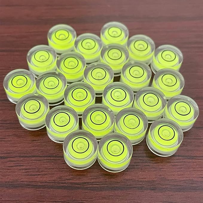 10Pcs Bubble Spirit Levels Mini Circular Bullseye Bubble Level Small Round Spirit Level Measuring Layout Tools (10x6mm, Non-Adhesive)