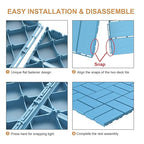 Goovilla Plastic Interlocking Deck Tiles, 9 Pack Outdoor Patio Flooring, 12"x12" Interlocking Decking Tile Outdoor All Weather Use, Waterproof Patio Paver for Pool Balcony Backyard Porch, Blue…