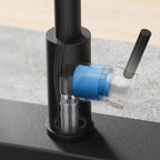 Touch-Less Kitchen Faucet, 3 Modes Pull Down Sprayer, LED Temperature Control,Sensor Activated,Ceramic Valve, 360-Degree Rotation, 1 or 3 Hole Deck Plate. 10-Year Warranty. (KW-78R, Black)