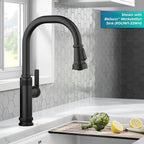 KRAUS Allyn Industrial Pull-Down Single Handle Kitchen Faucet in Matte Black, KPF-4102MB