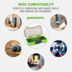 Greenworks 14 Pcs Black Oxide Drilling Bit Set,135 Degree Split Point, Black Oxide Coated, For Plastic, Wood and Metal