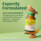 MegaFood Turmeric Curcumin Extra Strength - Whole Body - Turmeric Curcumin with Black Pepper - 475mg Curcuminoids - Holy Basil, Tart Cherry - Made Without 9 Food Allergens - 90 Tabs (45 Servings)