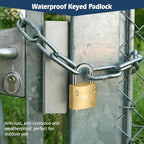 HOX 6-Pack Keyed Padlock, Waterproof and Rustproof, Solid Brass Lock with 1-1/4" Wide Body, Padlock with Keys for Storage Unit, Sheds, Garages and Fence