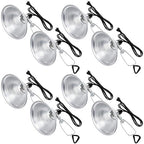 Macarrie 8 Pack Clamp Lamp Light with Aluminum Reflector, 6ft SPT-2 18awg Cord and Adjustable Stand Fixture, up to 150 Watt, E26 Socket, No Bulb(8.5 Inch)