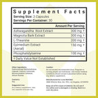 Luma Nutrition Cortisol Supplement - Ashwagandha Supplement + L-Theanine - Cortisol Reducer/Manager - 60 Capsules