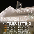 Christmas String Lights Outdoor - 49Ft/15M 640 LED 8 Modes with Remote Control and App Waterproof Christmas Lights for Patio Yard Garden Wedding Party-White