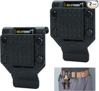MELOTOUGH Magnetic Tool Holder Strong Magnetic Belt Clip for Screws,Nails,Wrench,Hammer,Pliers,Screwdriver,Trowel,Sockets - Fits Up to 2.7" Belt (Black)