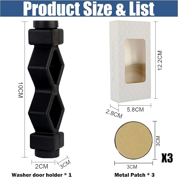 Magoog Washer Door Prop - Keep Door Open and Dry, Front Load Washer Holder for Front Load Washing Machines, Black