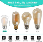 Frosted 25 Watt Light Bulbs E26 Warm White 2700k Dimmable Small Vintage Edison Bulbs G45 Low Watt Globe for Ceiling Fan,Pendant Lights,Vanity Light,Table Lamp,Bedroom and Bathroom Create Cozy Ambiance
