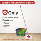 4-Section Spin Mop Replacement Handle- 2.5-5 Foot Mop Replacement Stick Only Compatible with Ocedar Mop Handle EasyWring (Mops Head & Base Not Included)