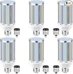 6 Pack 36W Corn LED Light Bulb,(320 Watt Equivalent)Fanless E26/E39 Medium/Large Mogul Base LED Cob Lamp 5000K Daylight 5,400LM for Outdoor Indoor Garage Warehouse Factory Workshop Street Backyard