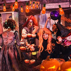 Halloween Orange Flicker Flame Light Bulbs, ST40 Replacement Bulbs with Realistic Orange Red Flame Edison Bulbs for Christmas Outdoor Indoor String Lights, 1 Watt E17 Intermediate Base, 10 Pack