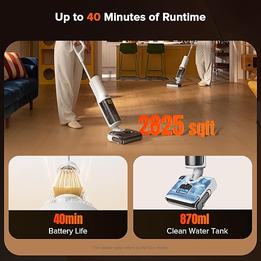 roborock F25 GT Vacuum Mop All in One, Wet Dry Vacuum Cleaner Cordless, 20000Pa Floor Cleaner Machine for Tile Hardwood Wood Vinyl Floor, Edge to Edge Self Cleaning Electric Mop with 180° Lie-Flat