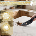 Handheld Vacuum Cordless, High Power Suction, USB Quick Charge, Car Vacuum Cleaner with Storage Dock, HEPA Filter, Lightweight Rechargeable Dust Buster with Crevice Tool & Pet Brush Hand Vac for Home