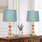 Lamp Shades Set of 2 - Drum Lampshades 11.4" x 12.9" x 9.8" Inches, Fabric Medium Replacement Lampshades for Table Lamp, Floor Lamp, Assembly Required, Spider,Linen