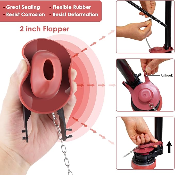 Saillong 3 Sets Toilet Float Replacement Kit, Universal Toilet Flusher Replacement Kit and 2 Inch Flapper Replacement, High-Performance Tank Water Control and Fill Valve