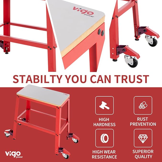 Universal Planer Stand with Wheels｜Heavy-Duty 700 lbs Tool Stand for Drill Press, Table Saw, Thickness Planer, Miter Saw｜Smooth Locking Pedal, MDF Top, Durable Metal Frame for Woodworking & Garage