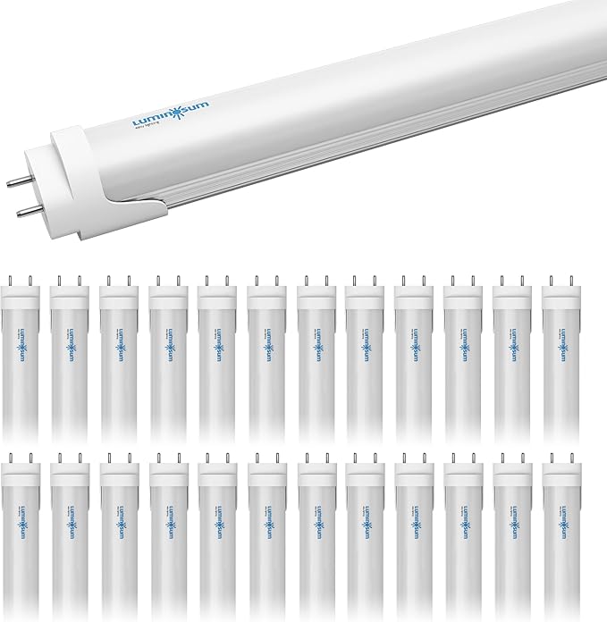 T8 LED Tube Light Bulbs 4 Foot 20W 40W Equivalent, 6000K Cool White 2000LM, T8 T10 T12 Fluorescent Replacement, Dual-end Powered Ballast Bypass, Frosted Cover ETL Listed for Garage 25-Pack
