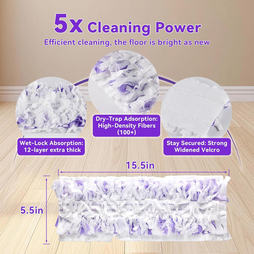 20 Pack Power Mop Pads Refills for Swiffer Power Mop | Heavy-Duty, Disposable Replacement Pads for Floor Cleaning, Multi-Surface & Wood Mopping Pad Refills (Unscented)