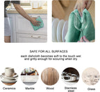 kimteny Kitchen Cloth Dish Towels, 13x28 Inches Premium Dishcloths, Super Absorbent Coral Velvet Microfiber Cleaning Cloths, Fast Drying Rags for Washing Dishes (13x28-6 Pack, Green)