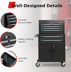 Goplus Tool Chest, 6 Drawers Extra Large Rolling Too Storage Cabinet with 4” Universal Lockable Wheels, Auto Lock, Protective Liner, 2-in-1 Heavy Duty Tool Box for Garage, Workshop