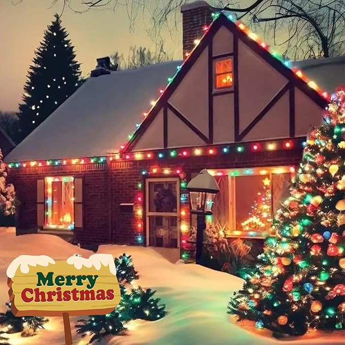 C9 Incandescent Light Bulbs Christmas Light Bulbs, 25 Pack C9 Opaque Multicolor Replacement Bulbs, E17/C9 Intermediate Base Bulbs for Patio Outdoor Christmas String Lights, 7 Watts