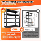 72 ”H Garage Shelving Heavy Duty, Garage Storage Shelves 2500LBS Industrial Shelving Unit, Adjustable Metal Shelving, Steel Garag Organizer, Rack Shelf for Basement, 72 ”H×36”W×16”D