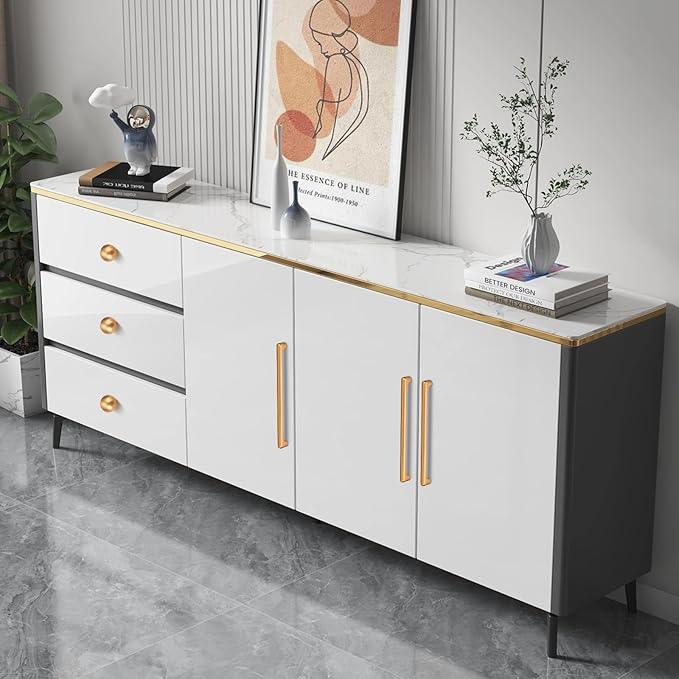 10 Pack 7.5 Inch(192mm) Hole Center Modern Brushed Champagne Bronze Cabinet Pull Handle Timeless Vanity Drawer Pull Handle Classic Cabinet Hardware for Kitchen Bathroom, Champagne(7.5x10)