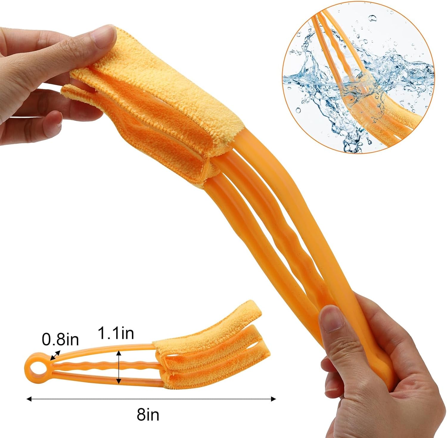 10Pcs Window Blind Cleaner Duster Set, Washable Dusting Cleaner Air Vent Cleaning Tool (Blue)