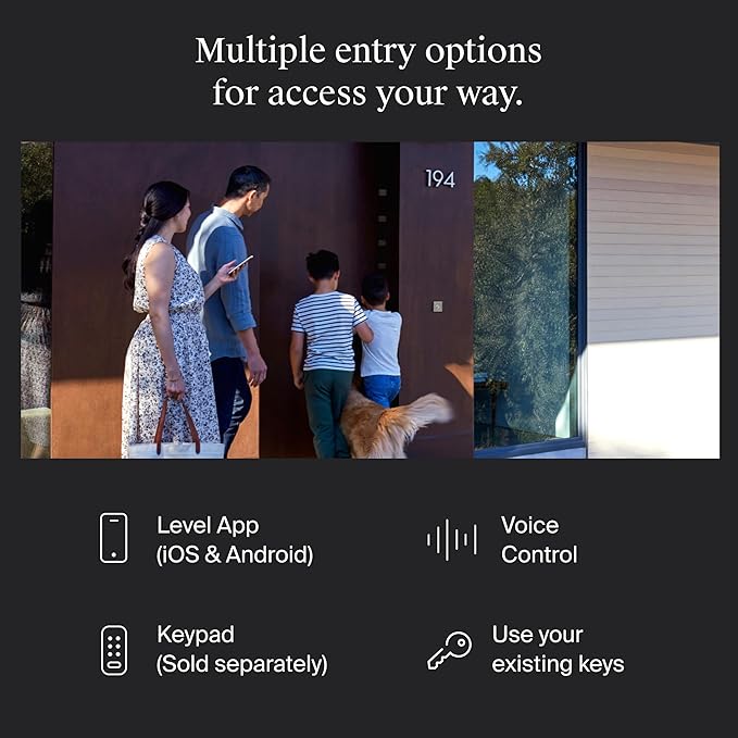 Level Bolt (Wi-Fi) Smart Deadbolt - Make Your Lock Smart & Keep Existing Hardware and Keys - Lock/Unlock from Anywhere - Level App for iOS & Android - Works with Apple Home, Alexa & Google Home