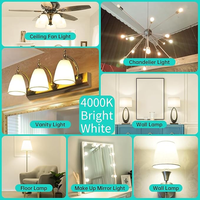 AMDTU Vintage Edison LED Bulb 60W E26 Standard Base 4000K bright White Dimmable G45 Globe 60 watt Round Neutral White Glow Lightbulb Provides a Bright Ambiance Ideal for Room