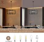 Black Chandelier 8-Light, 26" Modern Industrial Dining Room Light Fixture, Large Geometric Pendant Lighting for Living Room Kitchen Foyer Office, Large Hanging Chandelier