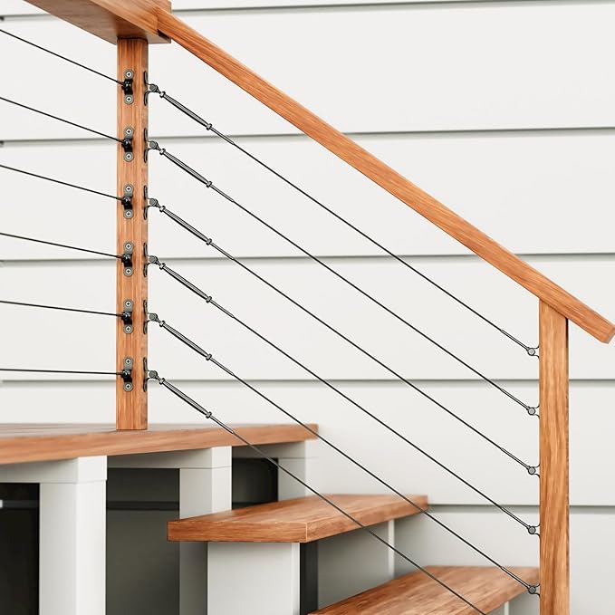 30-Pack Cable Railing Kit T316 Stainless Steel Adjustable Angle Cable Railing Hardware for Wood Posts,Black