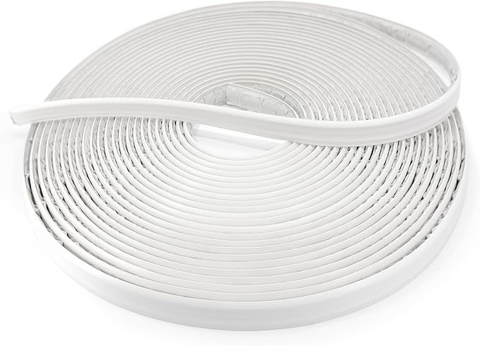 InstaTrim The Original Flexible Trim - 50ft White 3/4" Wide Caulk Tape - Adhesive Trim with Many Uses Including Caulking for Bathtubs, Sinks, Counters, Tile, Floors - Made in USA