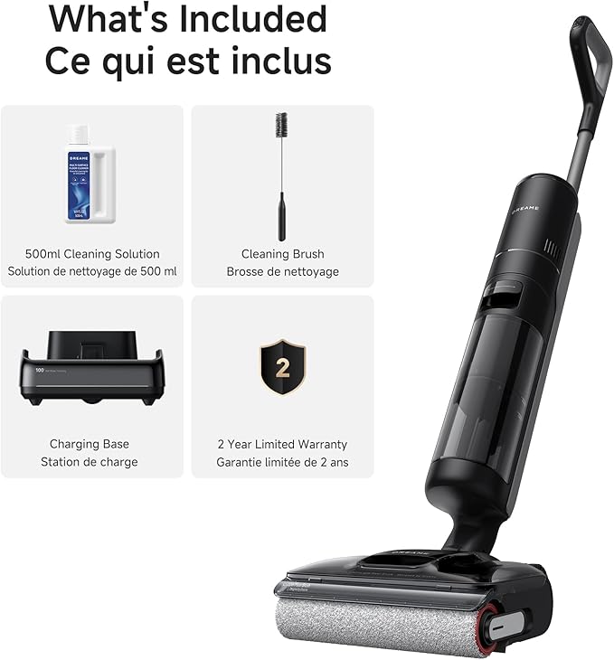 DREAME H12 FlexReach Vacuum Mop, 0 Tangle Wet Dry Vacuum Cleaner, Cordless Vacuum Mop All-in-One for Hard Floors, 180° Lie-Flat Floor Cleaner Machine with 194°F Hot Self-Cleaning, 50Mins Runtime
